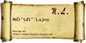 Máté Lajos névjegykártya